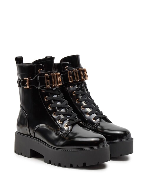 GUESS VAIRES Bottines amphibies brillantes NOIR - Chaussures Femme