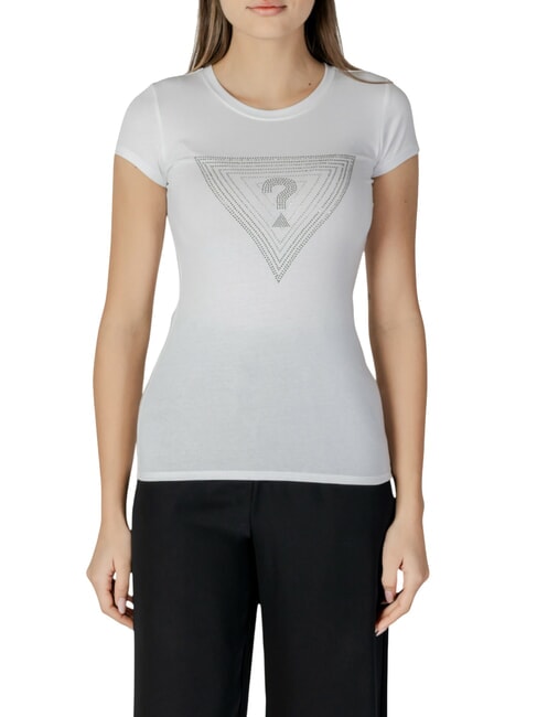 GUESS SS TRIANGLE OMBRE R3  T-shirt à manches courtes blanc pur - T-shirt