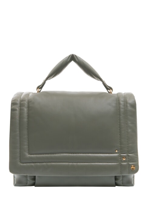 BORBONESE REVERSE  Sac à main, avec bandoulière, en cuir gris argile - Sacs pour Femme