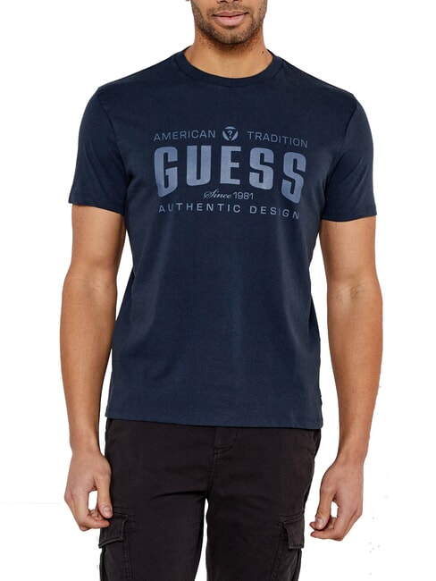 GUESS SS BSC TRADITION  T-shirt en coton bleu intelligent multi - T-shirt