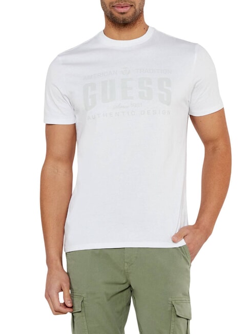 GUESS SS BSC TRADITION  T-shirt en coton blanc pur - T-shirt