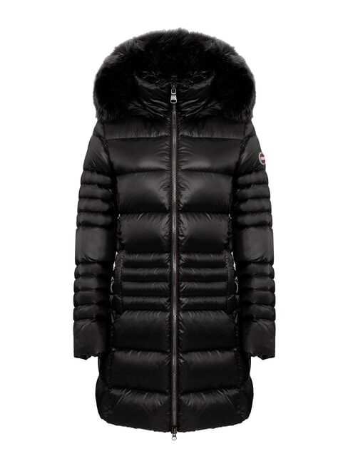 COLMAR FRIENDLY Doudoune longue avec capuche en fourrure acier noir-foncé - Doudounes femme