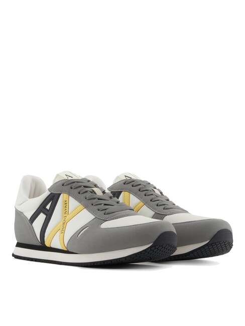 ARMANI EXCHANGE RIO Baskets basses gris neutre + blanc cassé - Chaussures Homme