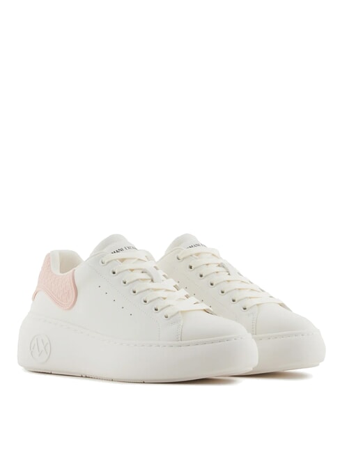 ARMANI EXCHANGE A|X Baskets pour femmes blanc cassé + rose clair - Chaussures Femme
