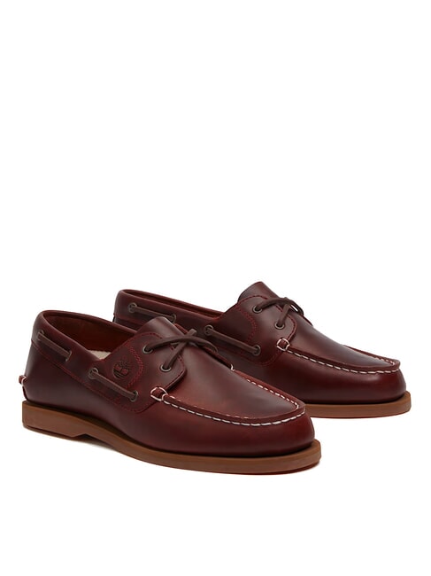 TIMBERLAND CLASSIC BOAT  Chaussures bateau en cuir bordeaux pleine fleur - Chaussures Femme