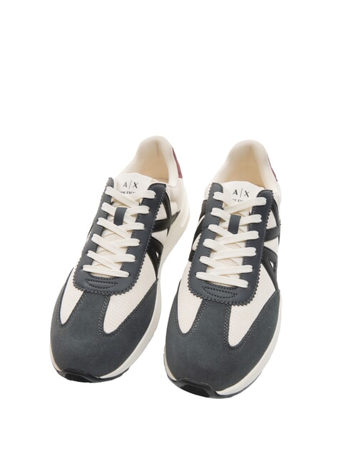 ARMANI EXCHANGE A|X LOGO Baskets blanc cassé + gris foncé - Chaussures Homme