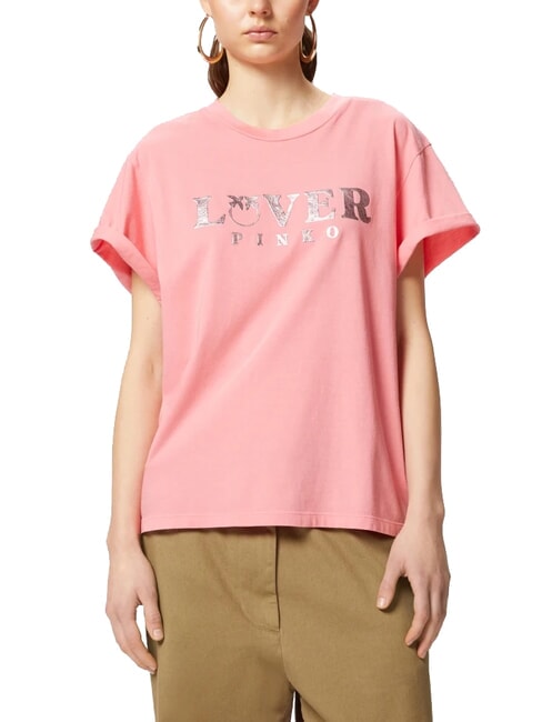 PINKO TORCETTI T-shirt imprimé corail. ensoleillé - T-shirt
