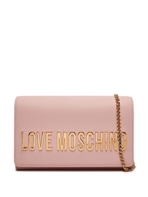 LOVE MOSCHINO GOLD LETTERING Chain Pochette avec bandoulière Rose - Sacs pour Femme