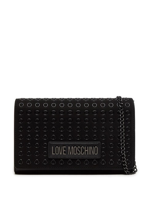 LOVE MOSCHINO CHAIN Sac bandoulière avec micro clous noir/bronze - Sacs pour Femme
