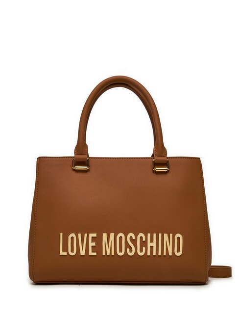 LOVE MOSCHINO LETTERING LOGO Sac à main avec bandoulière noix - Sacs pour Femme