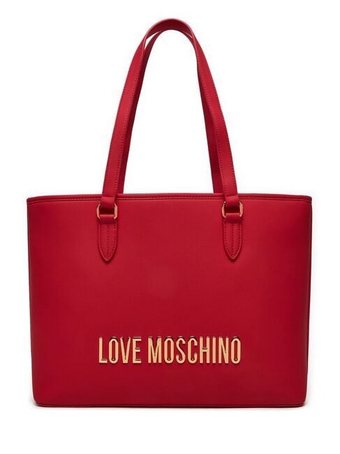 LOVE MOSCHINO LOGO LETTERING Cabas épaule ROUGE - Sacs pour Femme