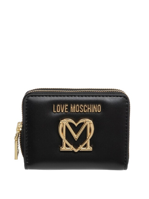 LOVE MOSCHINO GOLDEN HEART  Portefeuille zippé Noir - Portefeuilles Femme