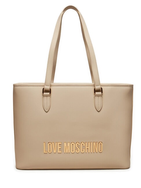 LOVE MOSCHINO LOGO LETTERING Cabas épaule Ivoire - Sacs pour Femme