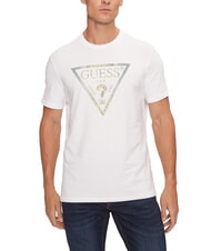 GUESS TRIANGLE T-shirt avec maxi imprim&eacute; blanc pur - T-shirt - 1