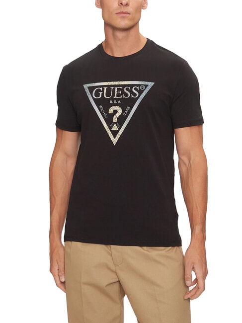 GUESS TRIANGLE T-shirt avec maxi imprimé jetbla - T-shirt