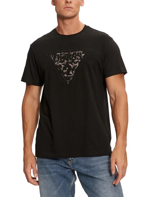 GUESS TRIANGLE T-shirt avec patch logo brodé jetbla - T-shirt
