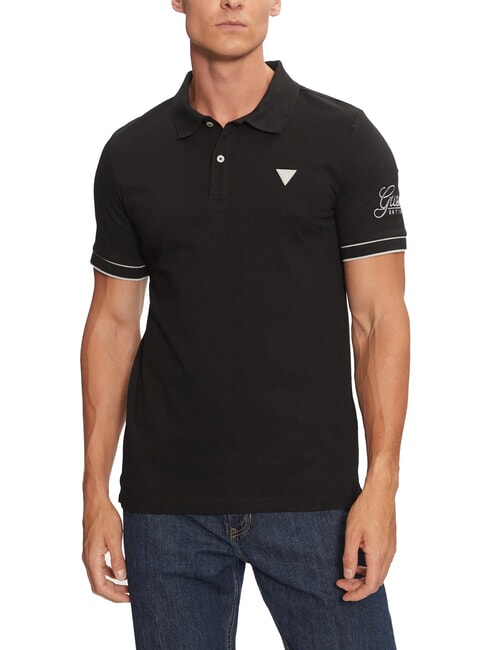 GUESS LYE Polo à manches courtes avec logo jetbla - chemise polo