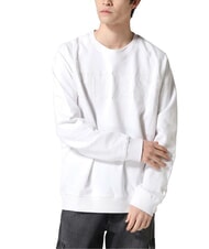 GUESS RAGLAN Sweat-shirt ras du cou en coton blanc pur - Pulls molletonn&eacute;s - 1