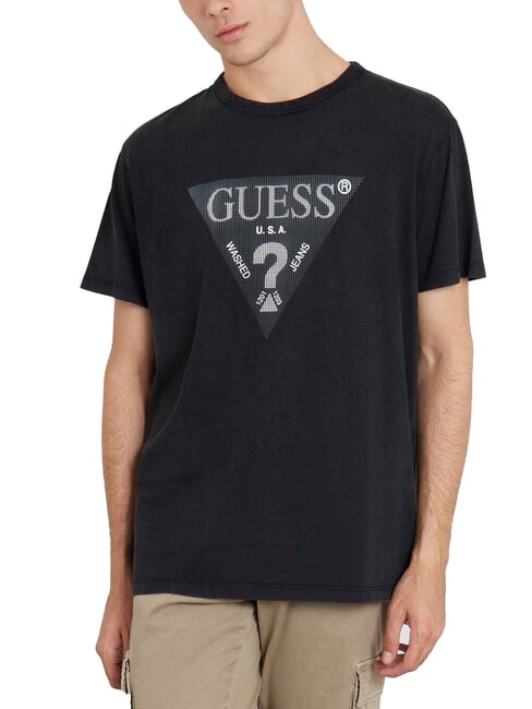 GUESS TRIANGLE T-shirt en coton avec imprimé jetbla - T-shirt
