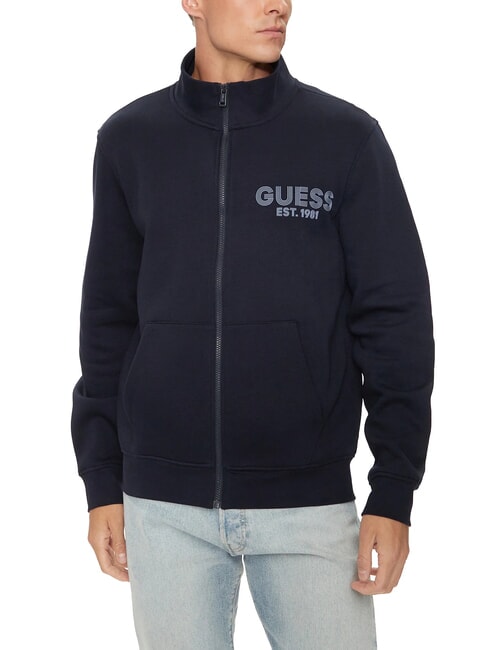 GUESS CLASSIC Sweat-shirt zippé à col montant smartblue - Pulls molletonnés
