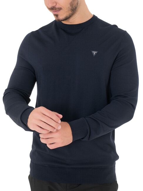 GUESS DANE TECH Pull ras du cou à manches longues smartblue - Pulls pour hommes