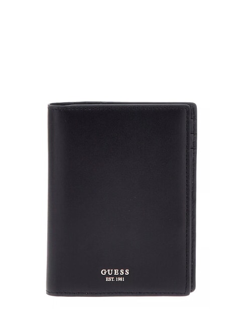 GUESS SMOOTH  Étui à passeport en cuir NOIR - Portefeuilles Femme