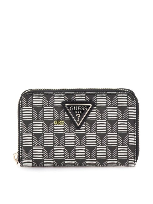 GUESS G WAVE  Portefeuille zippé de taille moyenne logo noir - Portefeuilles Femme