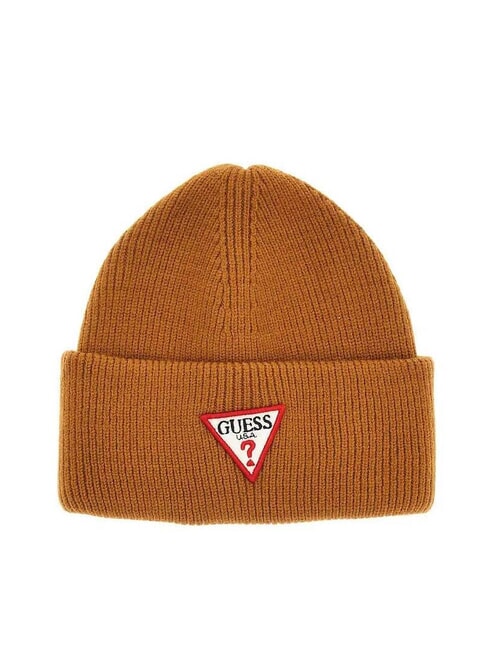 GUESS PATCH TRIANGOLO Chapeau à revers ocre - Bonnets