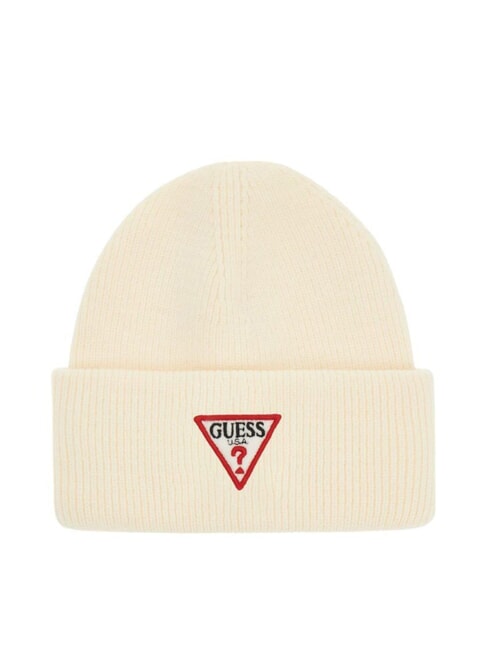 GUESS PATCH TRIANGOLO Chapeau à revers OFFWHITE - Bonnets