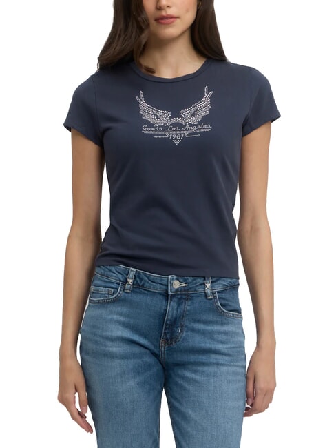 GUESS LOGO T-shirt avec clous nuits bleues multi - T-shirt