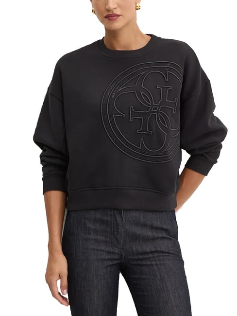 GUESS CN 4 LOGO Sweat-shirt ras du cou avec maxi logo jetbla - Sweat-shirts pour femmes