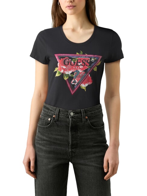 GUESS TRIANGLE T-shirt à imprimé floral jetbla - T-shirt