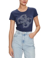 GUESS LOGO T-shirt avec logo 4G et clous magicien bleu - T-shirt - 1