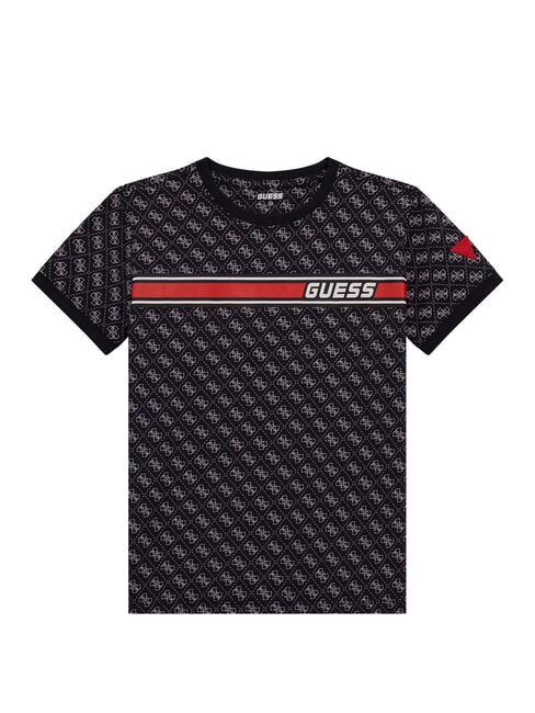 GUESS KIDS T-shirt avec logo intégral 4G 4g aop noir de jais - Tee-shirt enfant