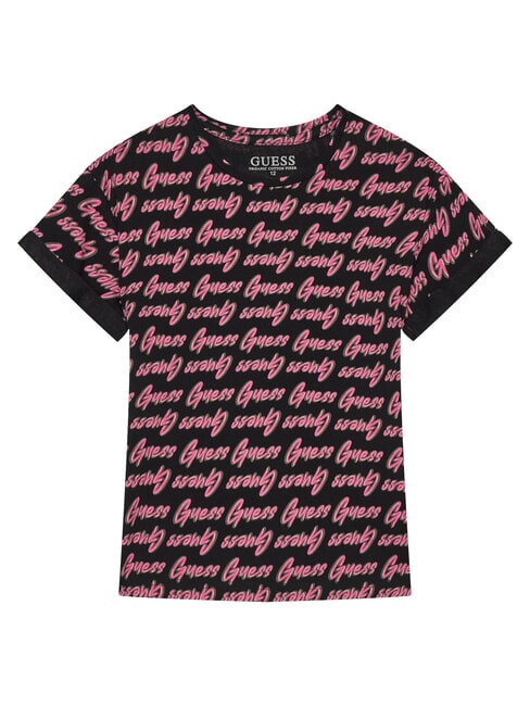 GUESS KIDS T-shirt avec logo imprimé sur toute la surface aop devine noir - Tee-shirt enfant