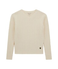 GUESS KIDS Pull col V côtelé cremwhi - Pulls pour enfants - 1