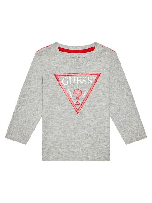 GUESS KIDS T-shirt ras du cou à manches longues gris chiné clair - Tee-shirt enfant