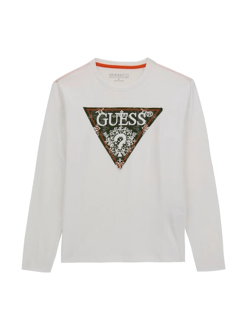 GUESS KIDS T-shirt avec patch logo blanc pur - Tee-shirt enfant