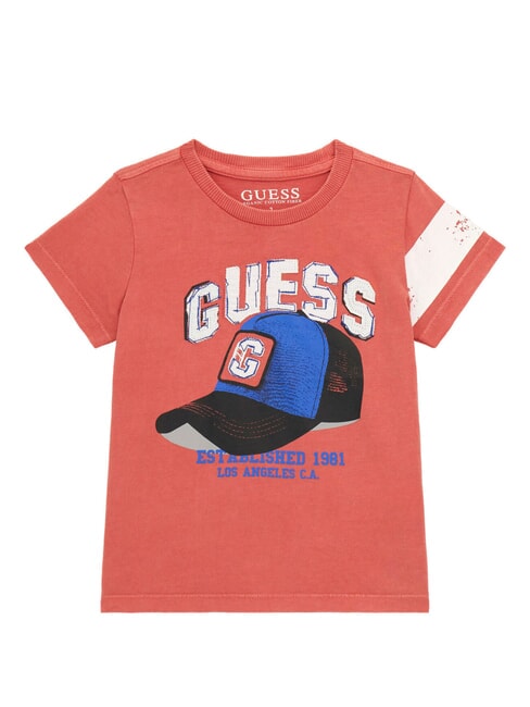 GUESS KIDS T-shirt imprimé casquette de baseball rouge rapide - Tee-shirt enfant