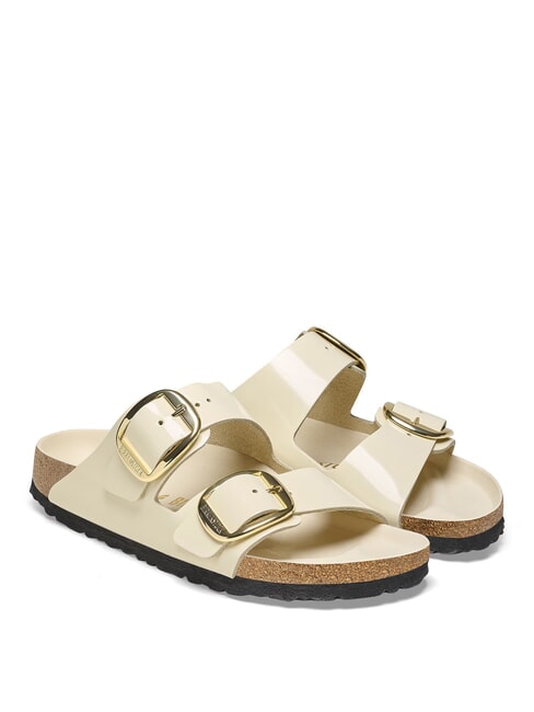 BIRKENSTOCK ARIZONA BIG BUCKLE  Sandales en cuir écru brillant - Chaussures Femme