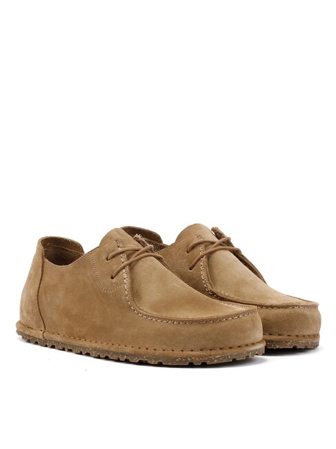 BIRKENSTOCK UTTI LACE N Chaussures en cuir suédé gris taupe - Chaussures Homme