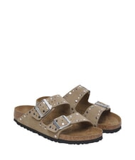 BIRKENSTOCK ARIZONA RIVET  Sandales en cuir taupe - Chaussures Femme - 1