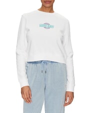 GUESS JEANS CN CROP Sweat-shirt en coton blanc pur - Sweat-shirts pour femmes - 1