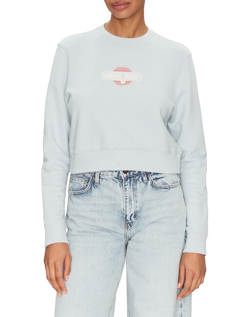 GUESS JEANS CN CROP Sweat-shirt en coton lagon azur - Sweat-shirts pour femmes