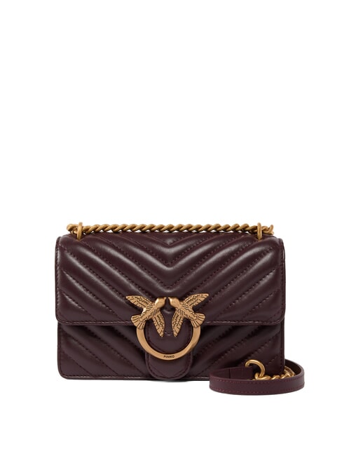 PINKO MINI LOVE BAG Un sac à chevrons raisins catawba-or antique - Sacs pour Femme