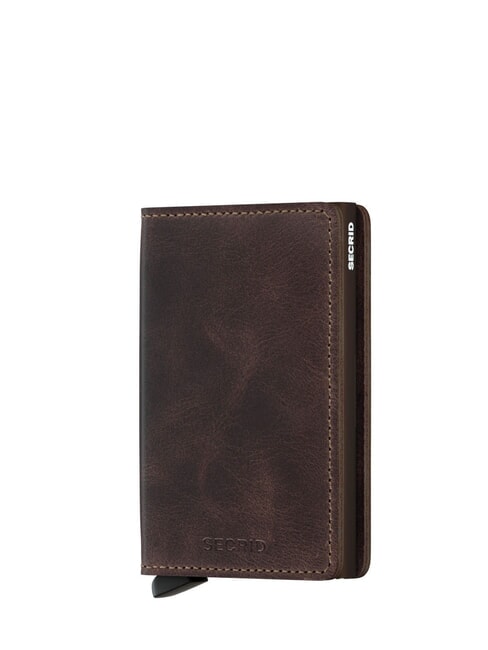 SECRID VINTAGE  Portefeuille fin en cuir chocolat - Portefeuilles Homme
