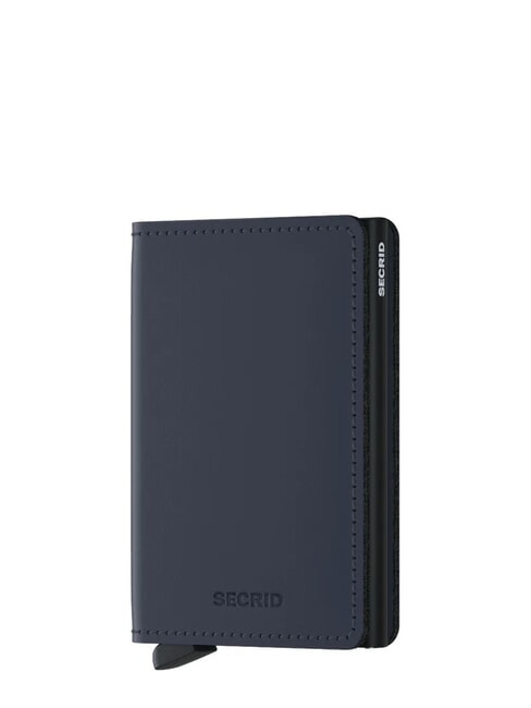 SECRID MATTE Portefeuille fin en cuir bleu nuit - Portefeuilles Homme