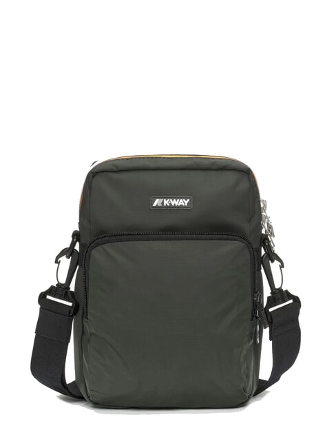 KWAY ERLOY Sac en nylon avec poche vert noirâtre - Sacs en Bandoulières pour Homme