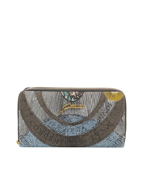 GATTINONI PLANETARIUM Grand portefeuille à double zip lune/blanc - Portefeuilles Femme