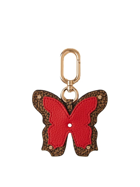 BORBONESE KEYRING Farfalla Porte-clés op naturel / rouge corail - Porte-clés